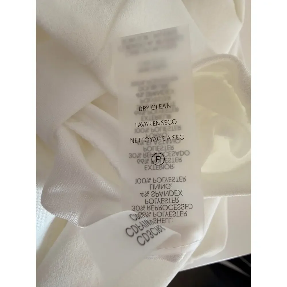Calvin Klein Scuba Crepe Sheath Dress w/Short Tulip Sleeve in Cream - 10, NWOT - Picture 9 of 10